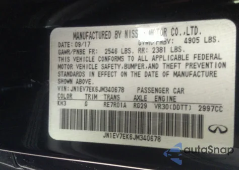 2018 Infiniti Q60 3.0T Luxe z USA, uszkodzony, nr VIN JN1EV7EK6JM340678